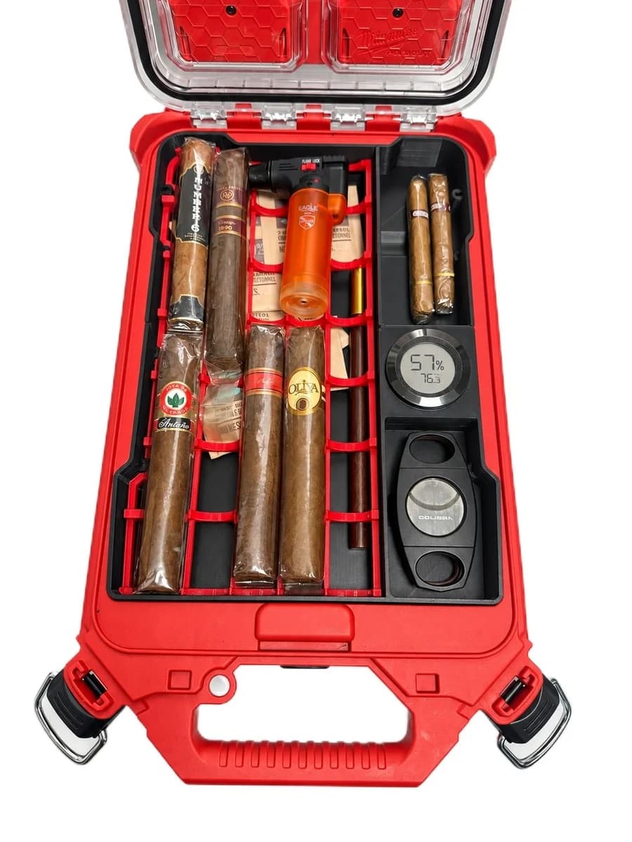 Milwaukee Packout Insert Liner for 10 Cigars Travel Humidor Hygrometer Boveda