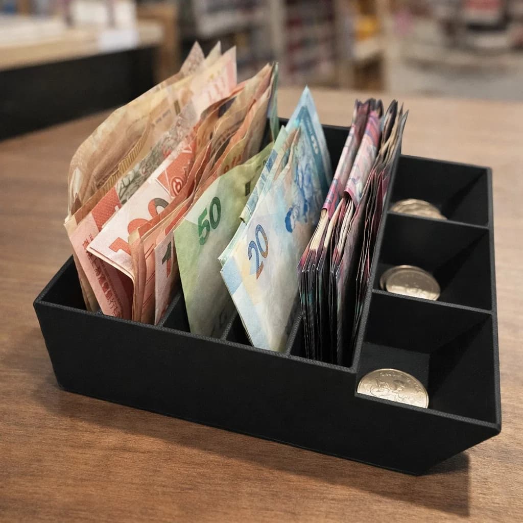 Cash Tray Coin & Note Organiser – Money Storage Till Insert Counter Desk Cash Ho photo 2