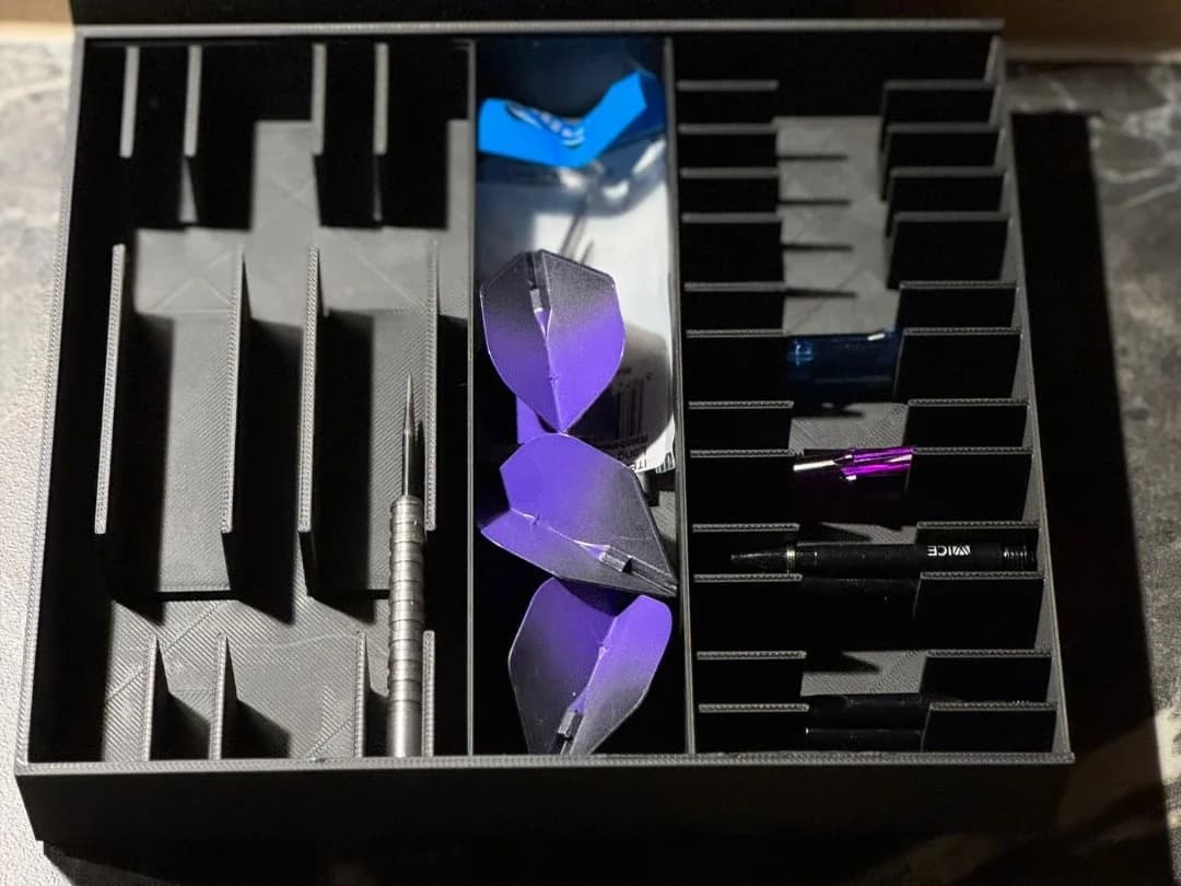 Dart Organiser Box for Barrels, Shafts, Flights and Dart Accessories with Lid