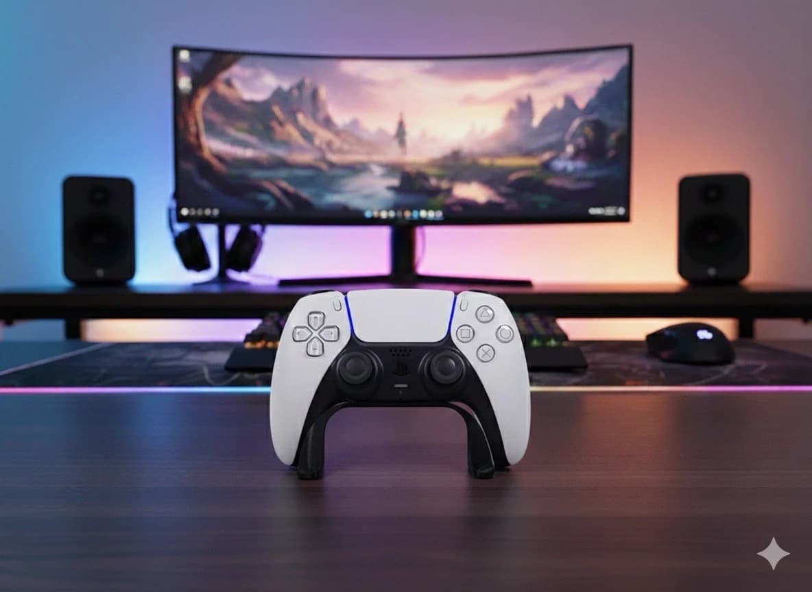 2 x PS5 Controller Stand - Invisible Minimalist DualSense Mount - 3D Scanned photo 2