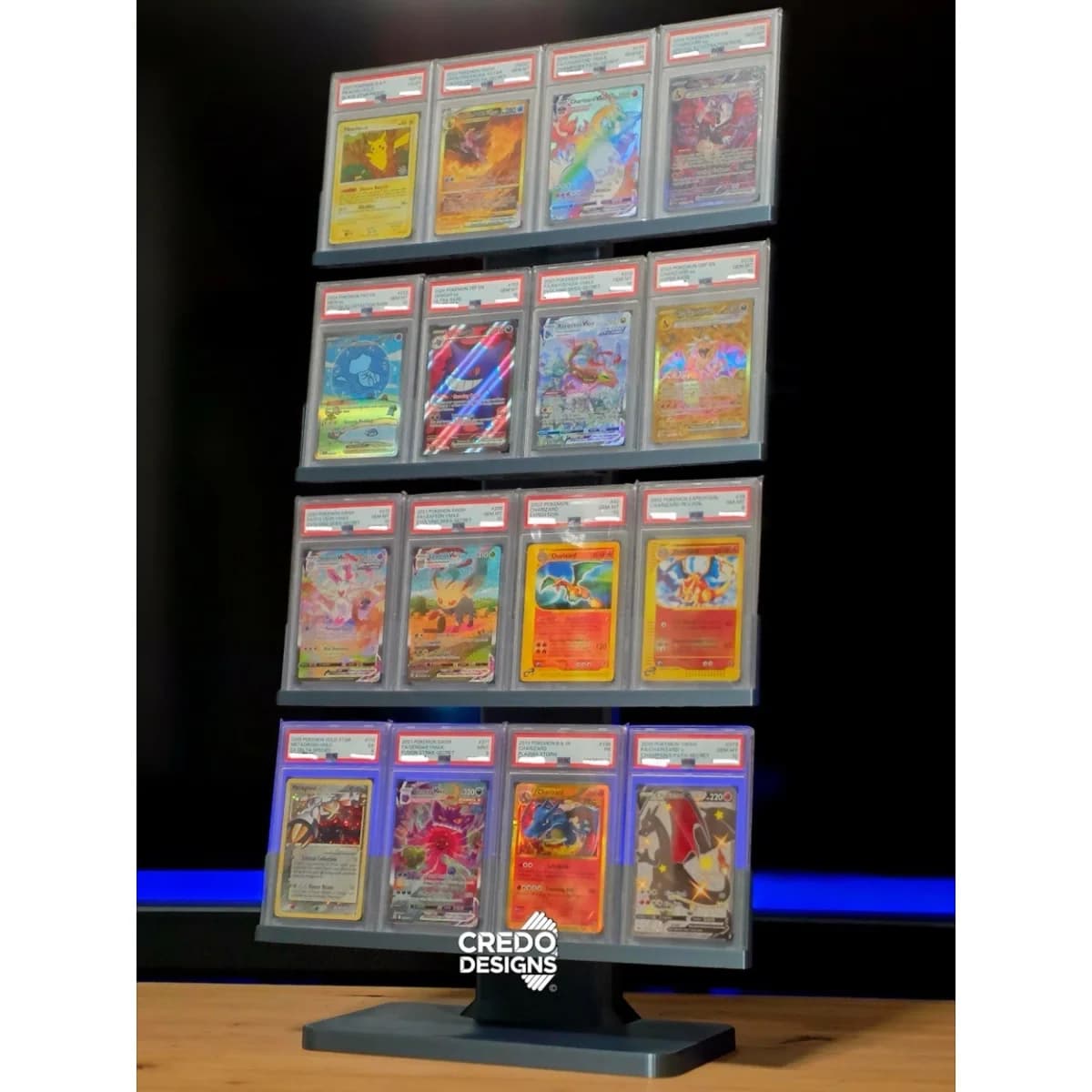 12 x Graded Card Slab Display Stand 4x3 & 24 x Single Card Display stands (Bespoke Order)