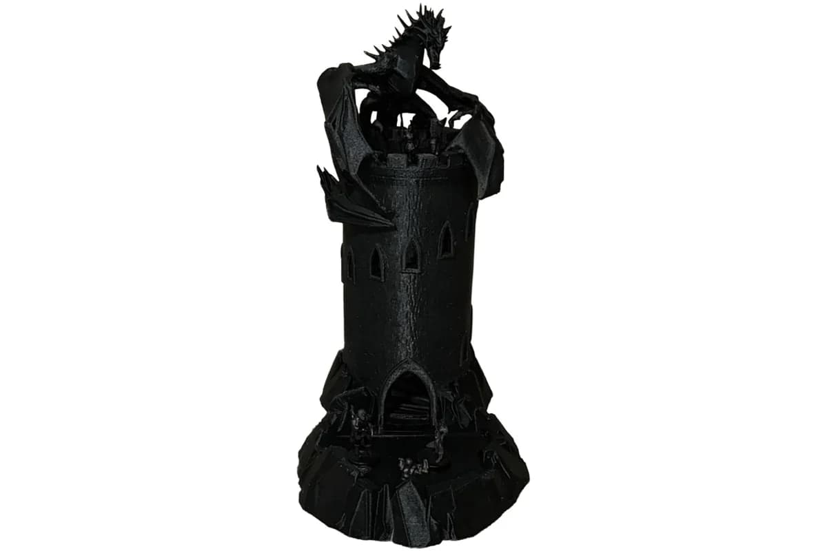 DND Dragon Dice Tower Tabletop RPG Dice Roller 3D Printed Removable Dragon
