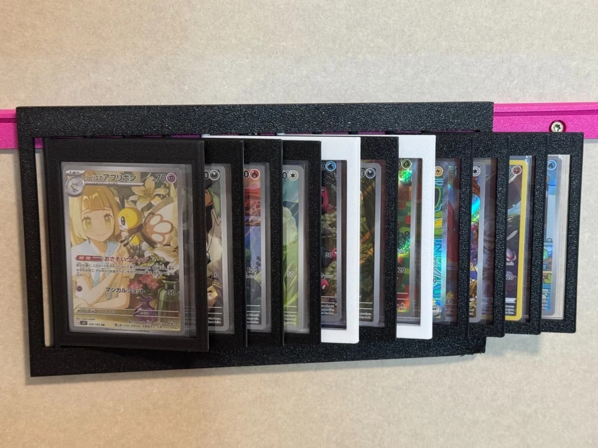 Modular Wall-Mounted Card Display System for Pokémon Top Loaders