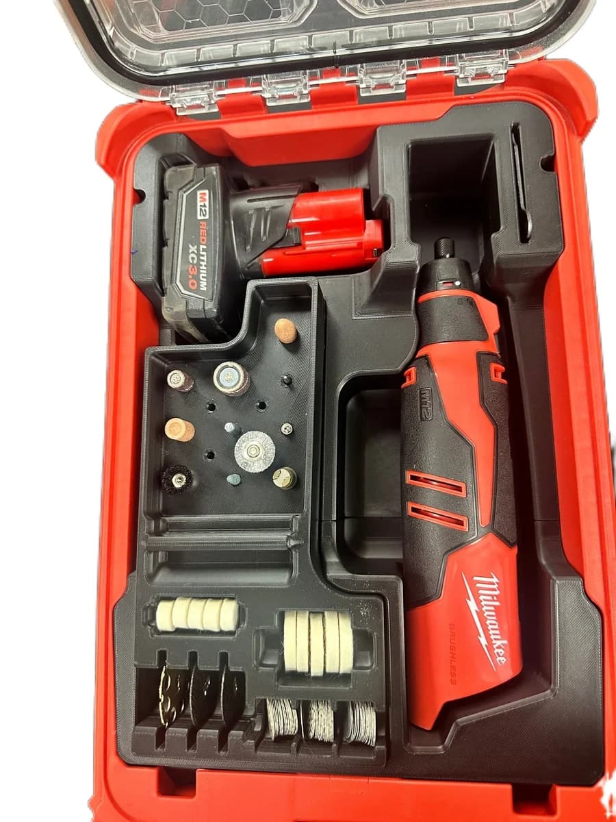 Milwaukee Packout Insert Liner for M12 Brushless Rotary Tool, Battery & Bits