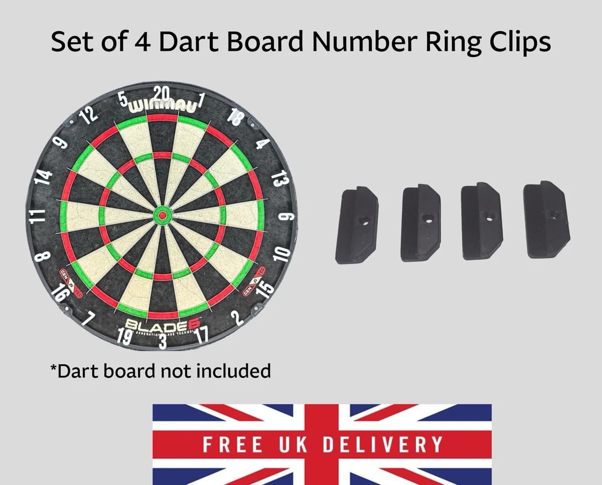 4x Dartboard Number Ring Clips Replacement Holders Spares Fits Winmau Blade, TOR