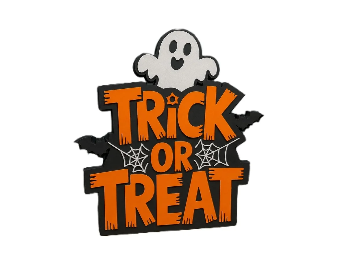 Trick or Treat Halloween Sign for Windowsills and Shelves