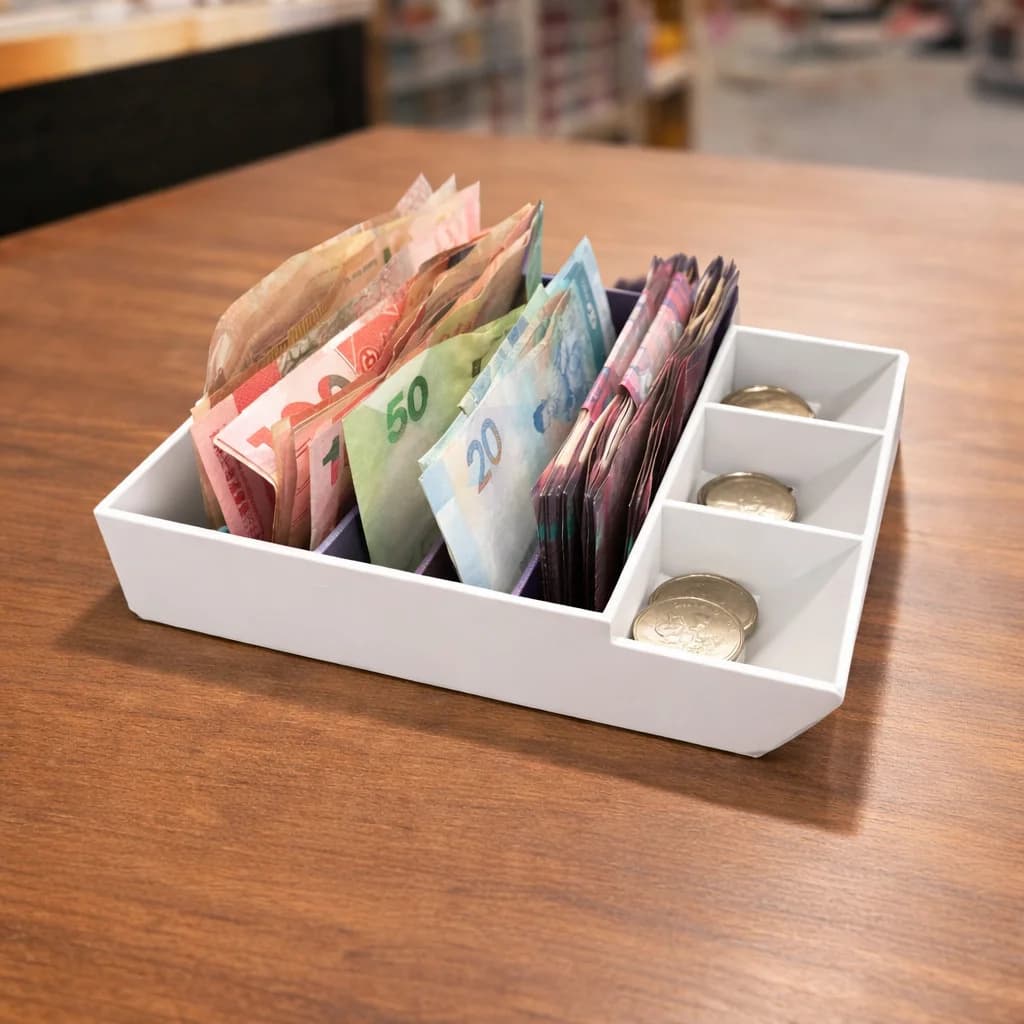 Cash Tray Coin & Note Organiser – Money Storage Till Insert Counter Desk Cash Ho