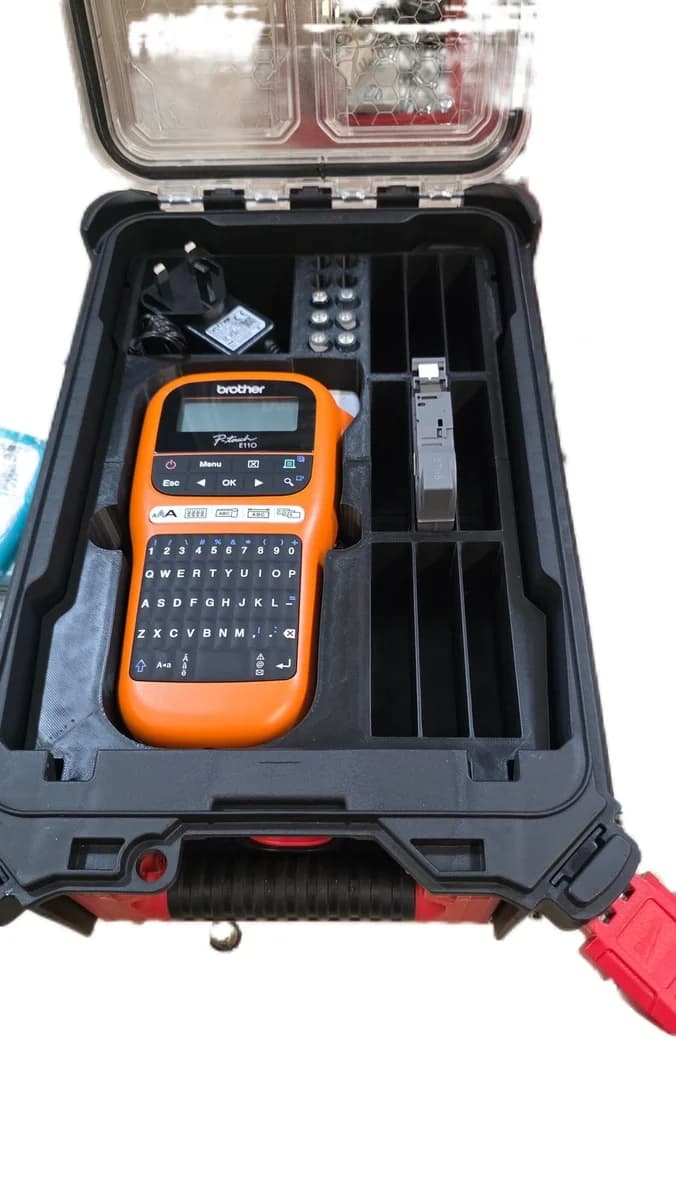 Milwaukee Packout Insert Liner for Brother P-touch E110 Label Maker