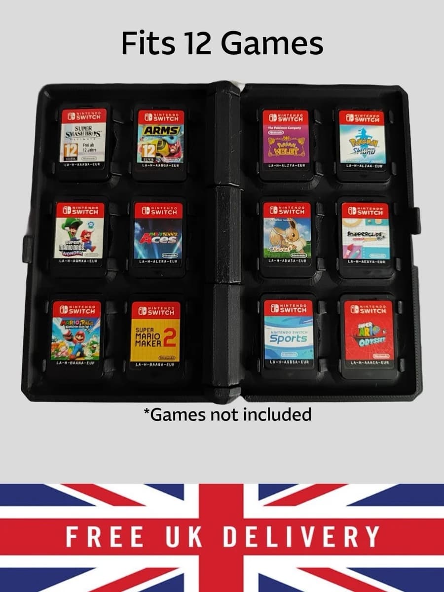 Nintendo Switch Game Card Case Holder 12 Slot Storage Box Tough Durable
